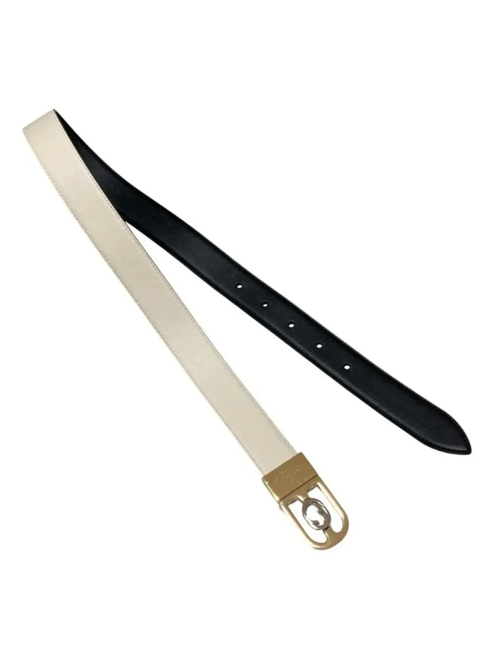 Gucci Interlocking G Reversible Belt White Black